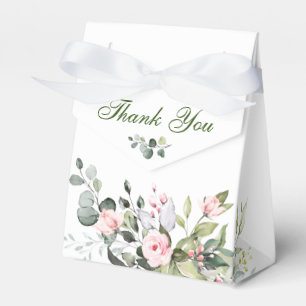 Elegant Eucalyptus Blush Roses Bridal Shower Favour Box