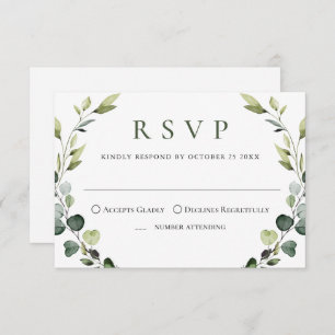 Elegant Eucalyptus Bohemian Wedding MEAL CHOICE RSVP Card