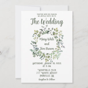 Elegant Eucalyptus Boho Botanical Greenery  Invitation