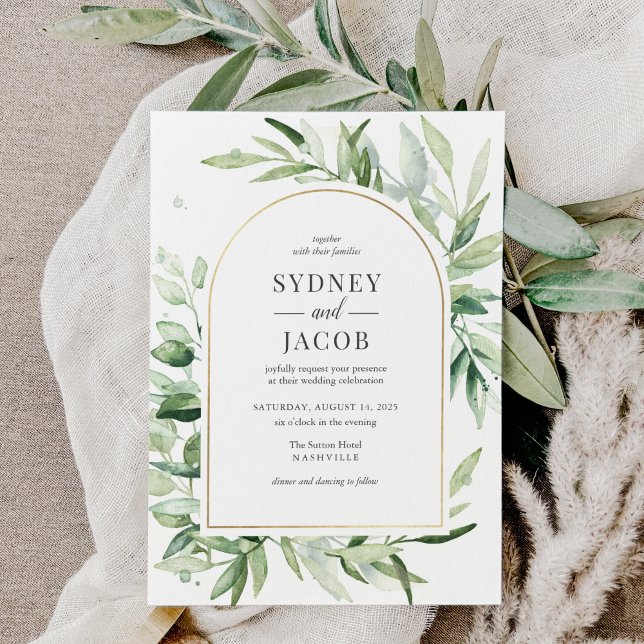 Elegant Eucalyptus Botanical Greenery Arch Wedding Invitation (Creator Uploaded)