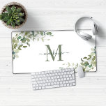 Elegant Eucalyptus Botanical Monogram Desk Mat<br><div class="desc">Elegant Eucalyptus Botanical Monogram Desk Mat Mouse Pad featuring our lovely sage eucalyptus greenery and modern typography for your monogram. Easy to customise with your information for a simply delightful charger pad. Please contact us at cedarandstring@gmail.com if you need assistance with the design or matching products.</div>