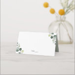 Elegant Eucalyptus Botanical Watercolor Place Card<br><div class="desc">Elegant botanical watercolor eucalyptus design across the card highlights your guest name Personalise by using the fields provided or use the "Customise Further" function to adjust fonts,  sizes and,  spacing. If you need any help or additional pieces or colours please contact me.</div>