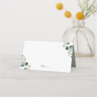 Elegant Eucalyptus Botanical Watercolor Place Card