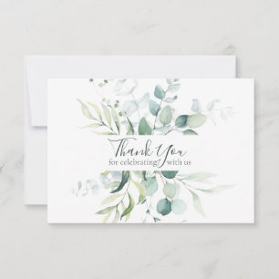 Elegant Eucalyptus Botanical Watercolor Wedding Thank You Card