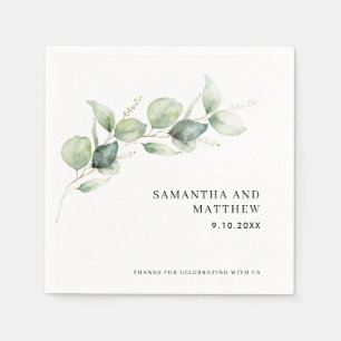 Elegant Eucalyptus Botanical Wedding Paper Napkin