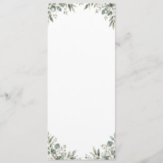 Elegant Eucalyptus Botanical Wedding Program Programme
