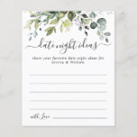 Elegant Eucalyptus Bridal Shower Date Night Idea Flyer<br><div class="desc">Elegant Eucalyptus Bridal Shower Date Night Idea.</div>