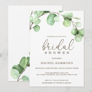 Elegant Eucalyptus Bridal Shower Invitation