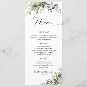 Elegant Eucalyptus Bridal Shower Menu