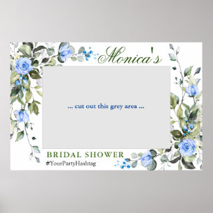Elegant Eucalyptus Bridal Shower Photo Prop Frame Poster