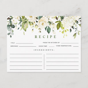 Elegant Eucalyptus Bridal Shower Recipe Card