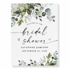 Elegant Eucalyptus Bridal Shower Welcome Sign
