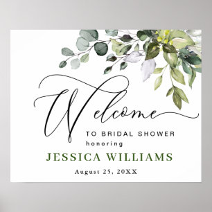 Elegant Eucalyptus BRIDAL SHOWER Welcome Sign