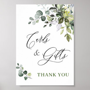 Elegant Eucalyptus Cards and Gifts Wedding Sign