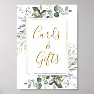 Elegant Eucalyptus Cards and Gifts Wedding Sign