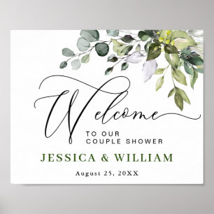 Elegant Eucalyptus COUPLE SHOWER Welcome Sign