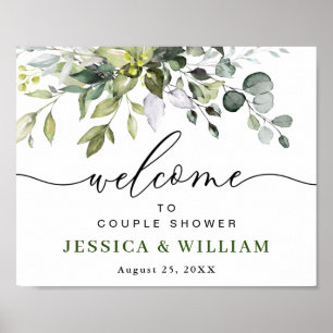 Elegant Eucalyptus COUPLE SHOWER Welcome Sign