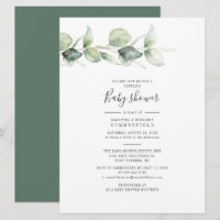 Elegant Eucalyptus Couples Baby Shower Greenery