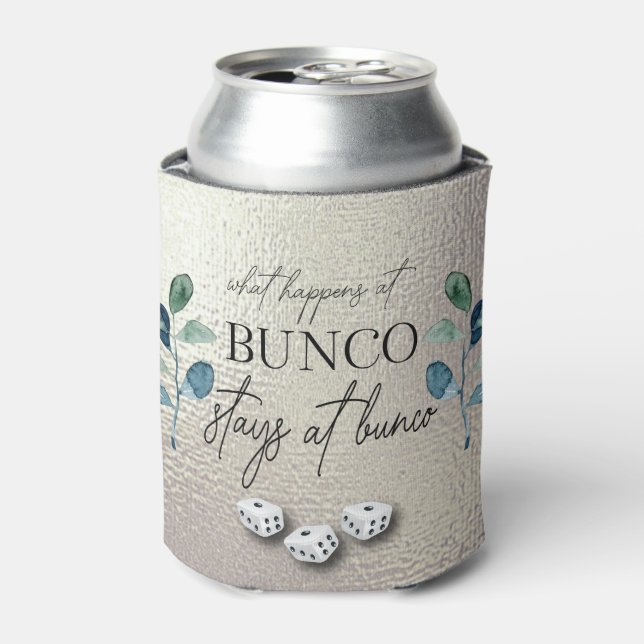 Elegant Eucalyptus Dice Bunco  Can Cooler (Can Front)