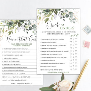 Elegant Eucalyptus Double-Sided Bridal Shower Game