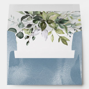 Elegant Eucalyptus Dusty Blue for 5x7 card Envelope