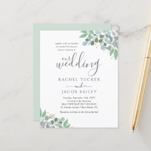 Elegant Eucalyptus Dusty Blue Wedding Invitation