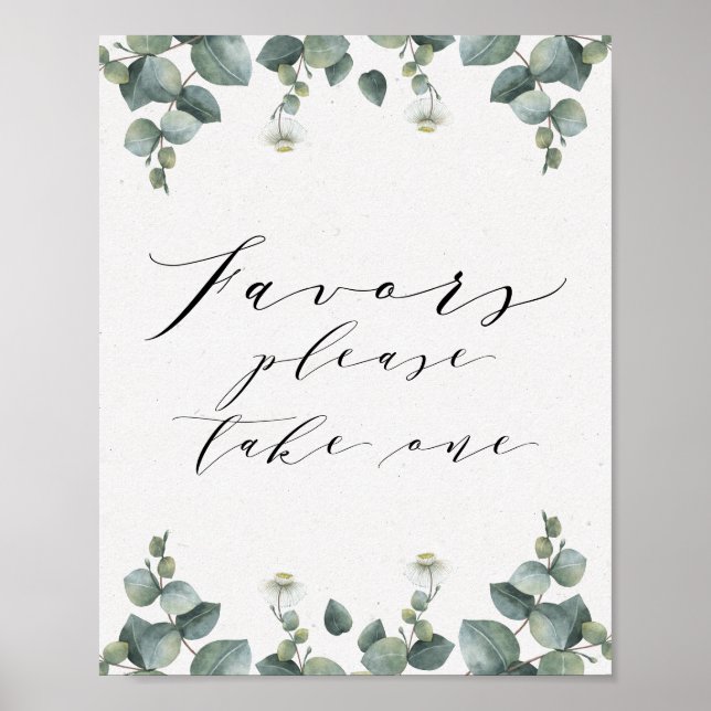 Elegant Eucalyptus Favours Sign (Front)