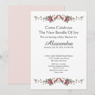Elegant  Eucalyptus Floral Blush Pink 