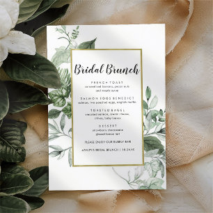 Elegant Eucalyptus Floral Bridal Brunch Menu