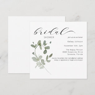 Elegant Eucalyptus Floral Bridal Shower Invitation