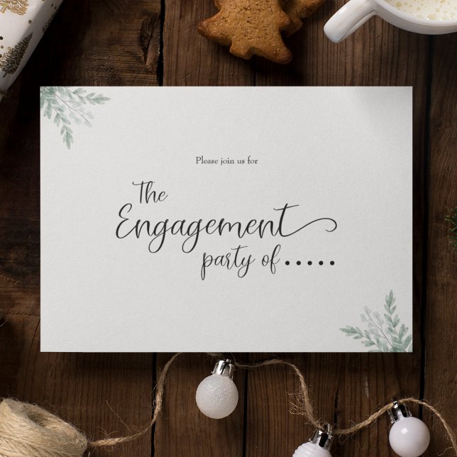 Elegant Eucalyptus Floral Engagement Invitation Postcard (Creator Uploaded)