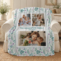 Elegant Eucalyptus Floral Family Photo Collage