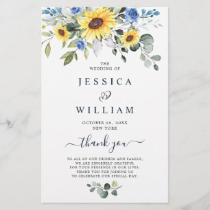 Elegant Eucalyptus Floral Wedding Ceremony Program