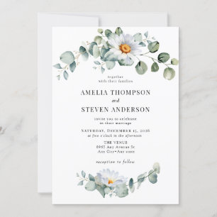 Elegant Eucalyptus Floral wedding Invitation