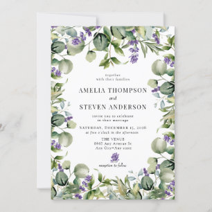 Elegant Eucalyptus Floral wedding Invitation