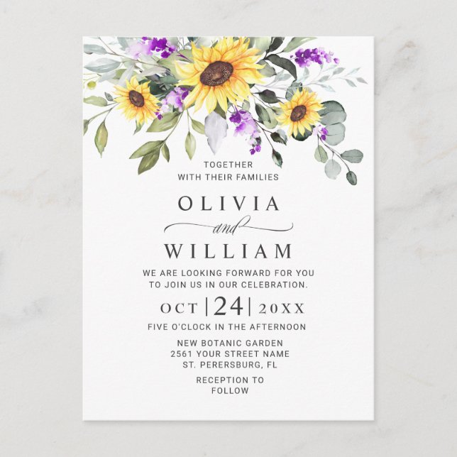 Elegant Eucalyptus Floral Wedding Invitation Card (Front)