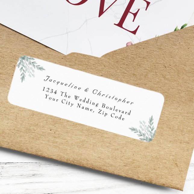 Elegant Eucalyptus Floral Wedding Return Address (Creator Uploaded)