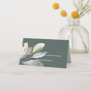 Elegant eucalyptus folded place card