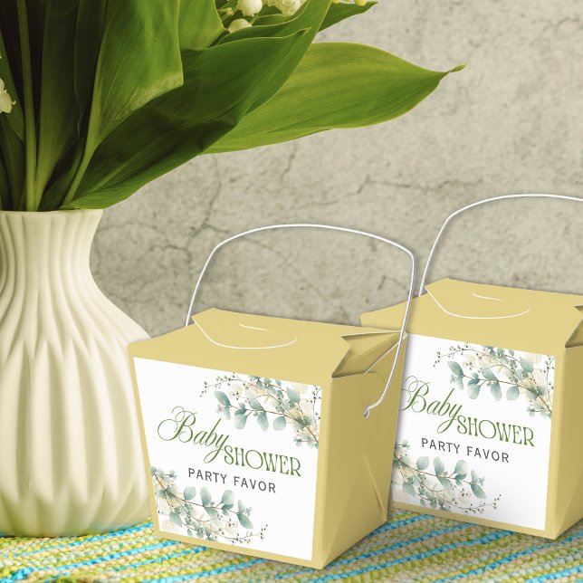 Elegant Eucalyptus Gender Neutral Baby Shower Favour Box (Creator Uploaded)