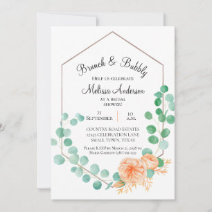 Elegant Eucalyptus Green Peach Bridal Brunch