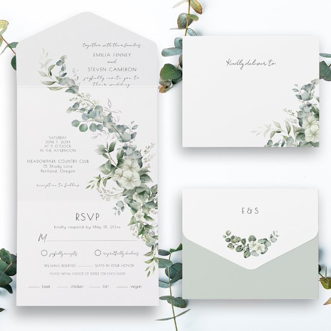 Elegant Eucalyptus Greenery  All In One Invitation (Creator Uploaded)