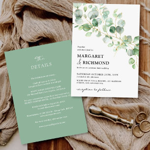 Elegant Eucalyptus Greenery All-In-One Wedding Invitation