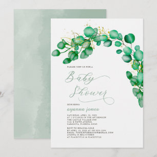 Elegant Eucalyptus Greenery Baby Shower Invitation