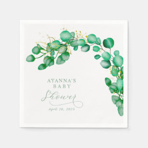 Elegant Eucalyptus Greenery Baby Shower Napkin