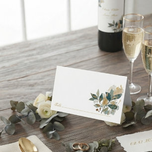 Elegant Eucalyptus Greenery Botanical Garden Place Card