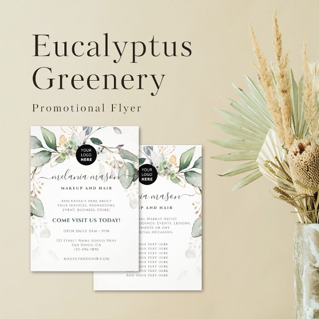 Elegant Eucalyptus Greenery Botanical Promotional Flyer (Creator Uploaded)