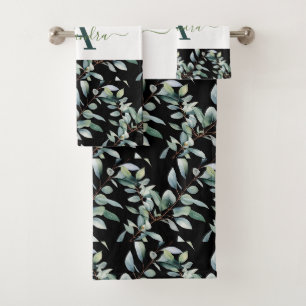 Elegant Eucalyptus Greenery Botanical Towel Set