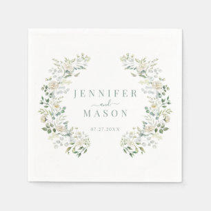 Elegant Eucalyptus Greenery Botanical Wedding Napkin