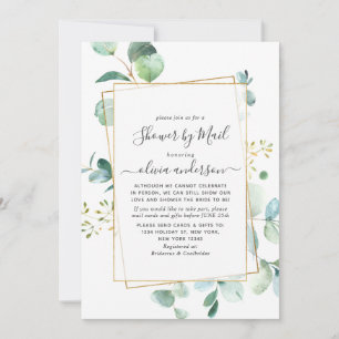 Elegant Eucalyptus Greenery Bridal Shower by Mail Invitation