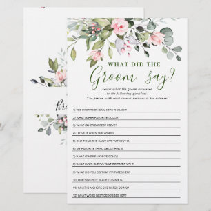 Elegant Eucalyptus Greenery Bridal Shower Game
